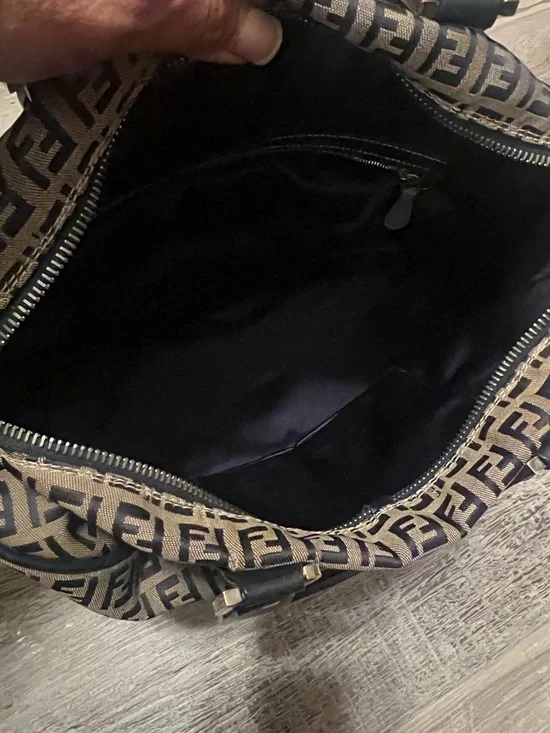 Fendi Brown & Navy FF Logo two way Bag - Picture 6 of 11